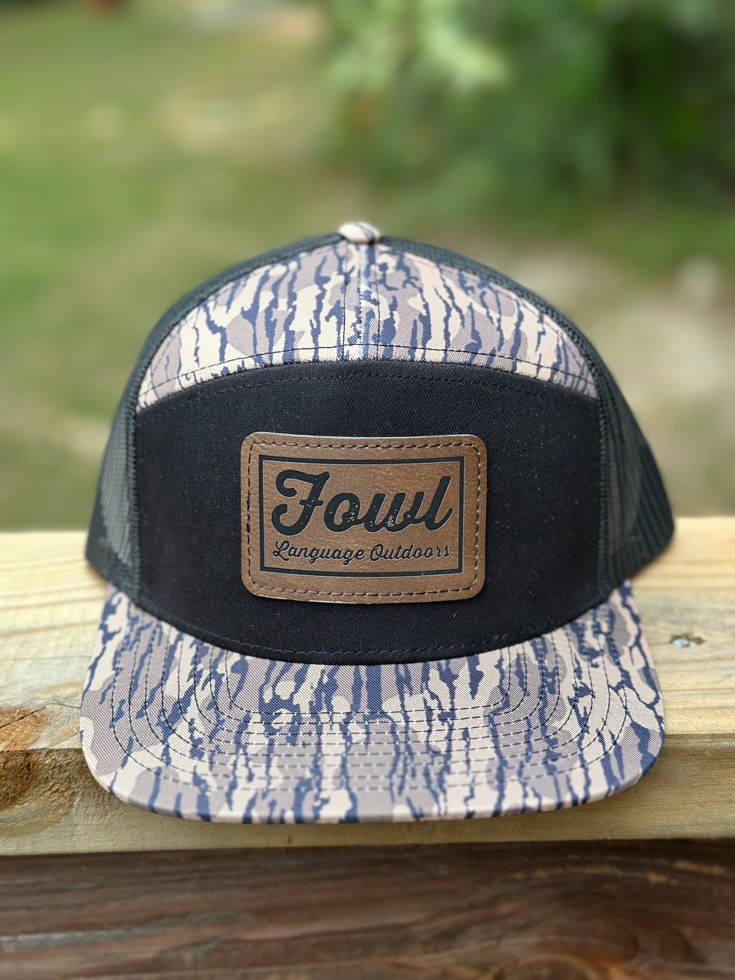 FLO- Black & Bottomland 7 Panel Hat