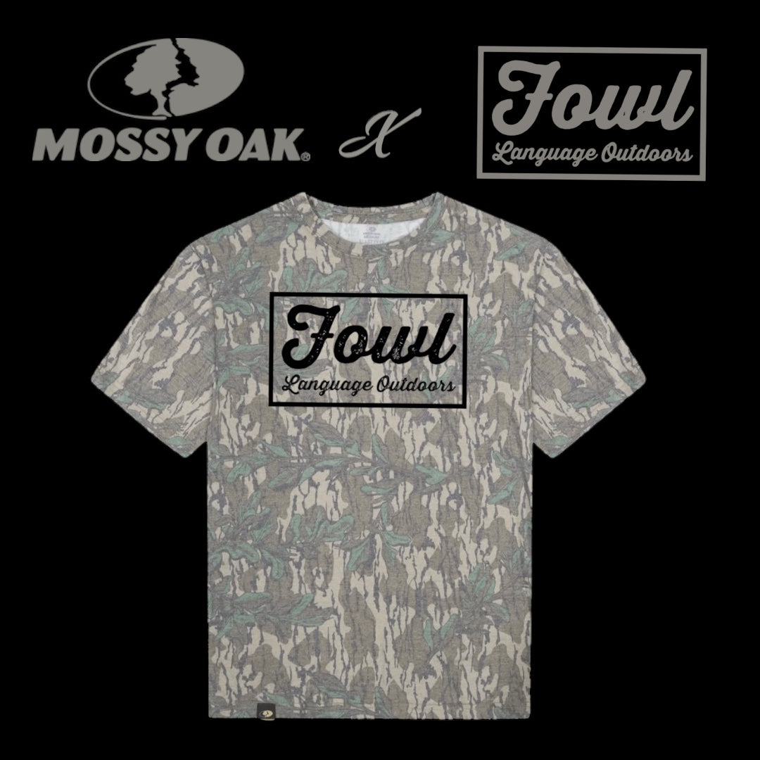 Mossy Oak®️ Washed Green Leaf Camo Shirt